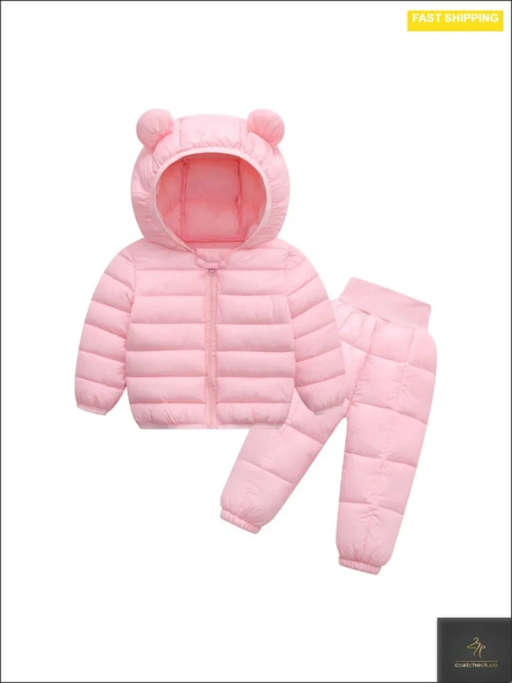 Toddler Snowsuit 2 Piece Puffer Coat & Pants Windproof Winter Set